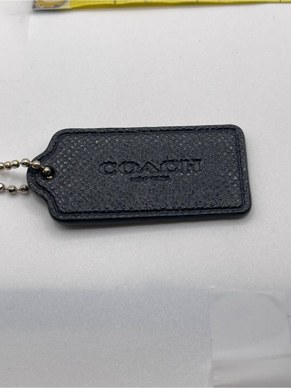 Coach Black Textured Leather Hang Tag